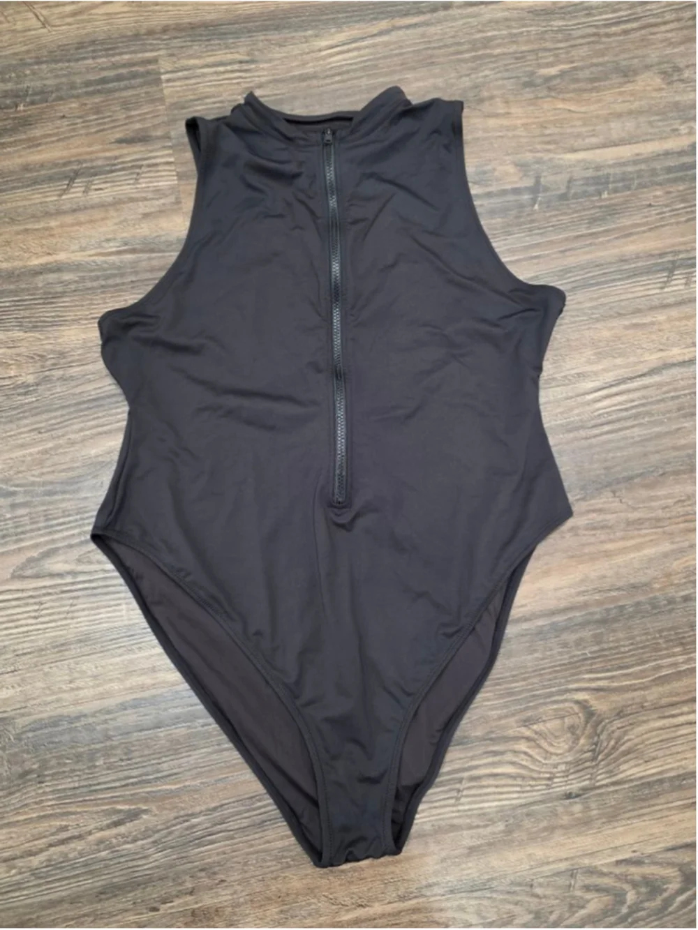 SKIMS Zip Front High Neck One Piece Swimsuit Black 3X Recycled Nylon NWOT - Picture 5 of 8